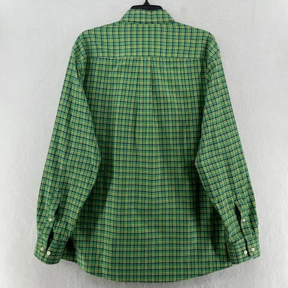 Jos. A. Bank Button-Down Shirt Men's Sz L Green Tailored Fit Plaid Collared - Picture 2 of 11